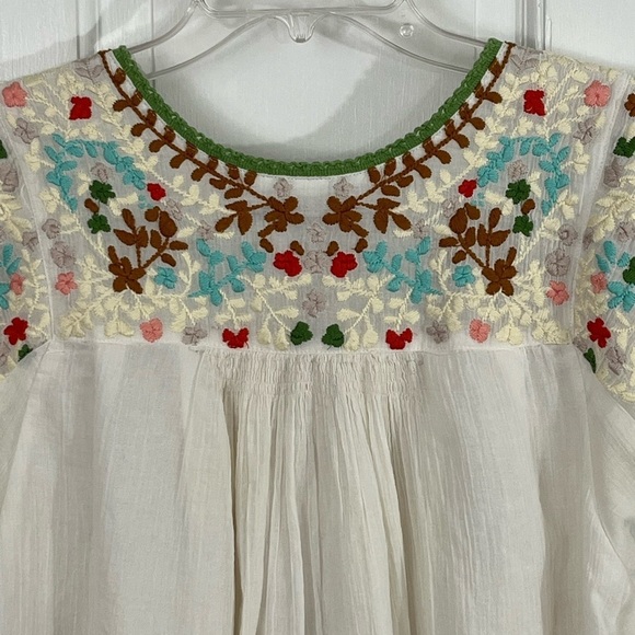 Hazel Anthropologie Boho Women’s Floral Embroidered Blouse Small Cottagecore - Picture 6 of 12